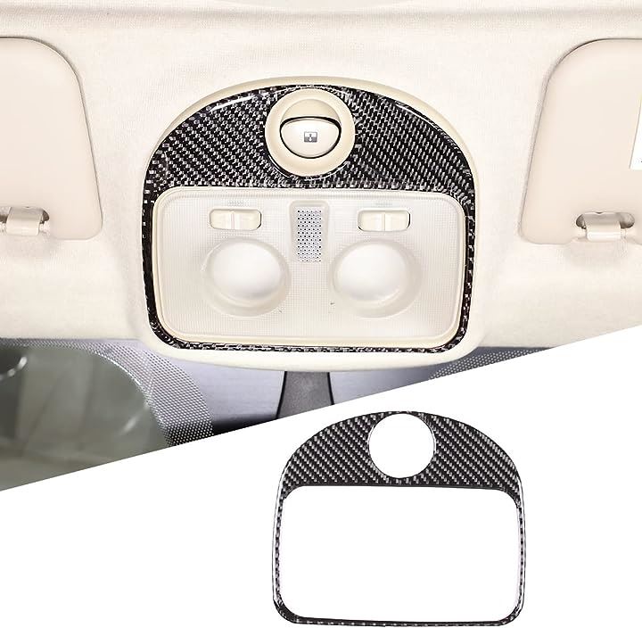 新型 フィアット 500 2011～2019に適用 ルームランプトリム リーディングライトパネル リア ルームランプカバー(カーボン調, カーボン調)