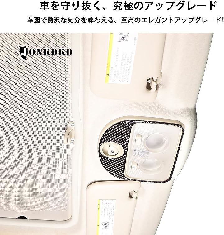 新型 フィアット 500 2011～2019に適用 ルームランプトリム リーディングライトパネル リア ルームランプカバー(カーボン調, カーボン調)