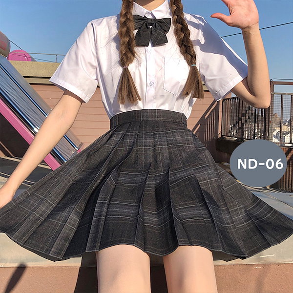 Qoo10] 制服 4点セット 40色 JK プリーツ