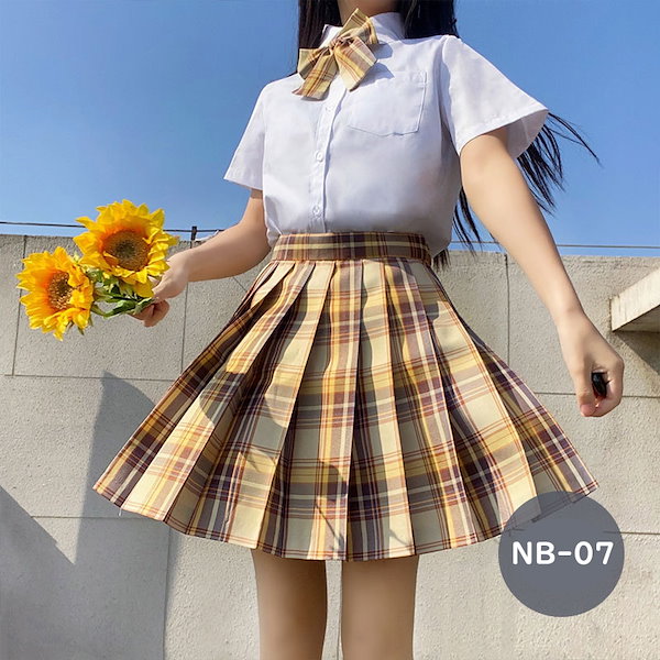 Qoo10] 制服 4点セット 40色 JK プリーツ