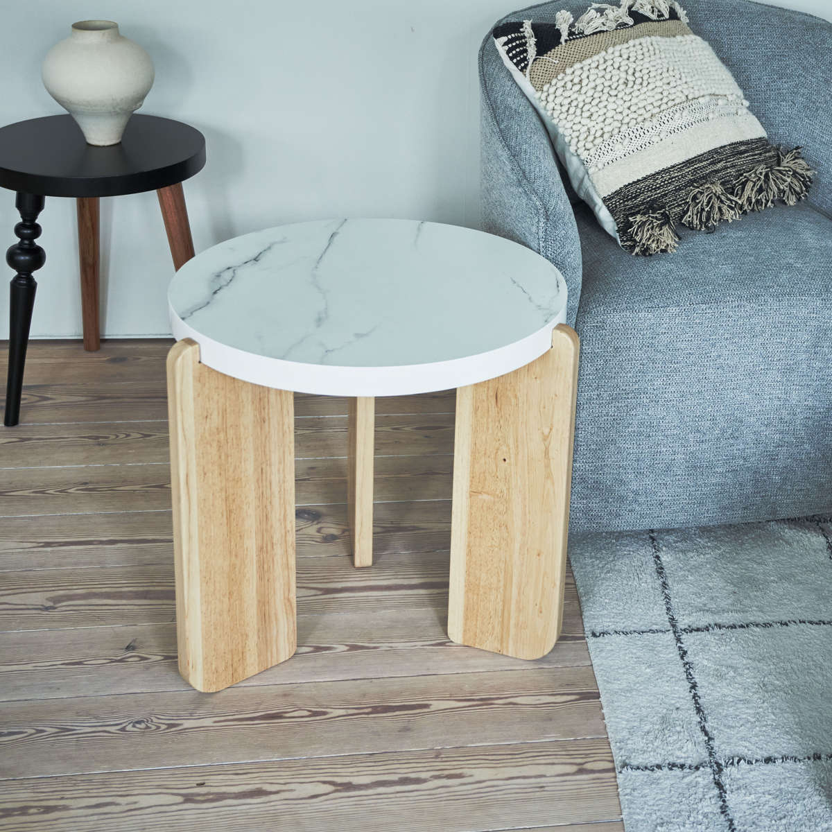 サイドテーブル 円型 高さ50cm ラウンドテーブルS 大理石調 木目調 丸 ラウンド ミニテーブル 木製 天然木 ナイトテーブル ソファ ベッド 横 サイドテーブル 円型 高さ50cm ラウンドテーブルS 大理石調 木目調 丸 ラウンド ミニテーブル 木製 天然木 ナイトテーブル ソファ ベッド 横