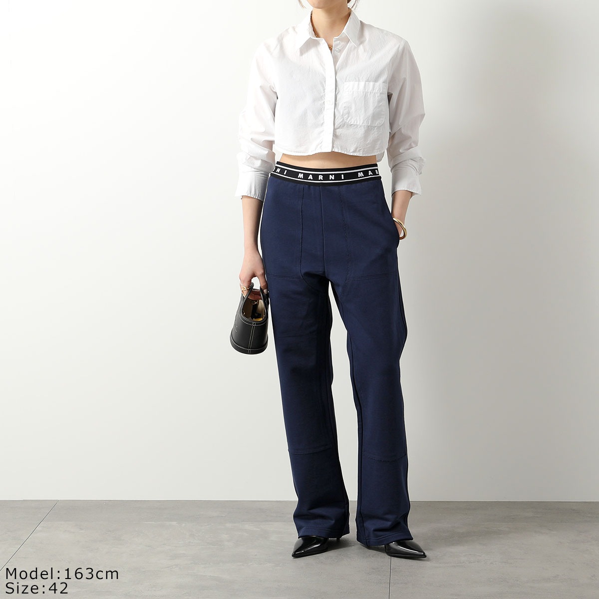 MARNI マルニ スウェットパンツ PJMU0066Y0 UTC301 メンズ コットン トラックパンツ ロゴ ストレート 00B95/BLUE-KYANITE