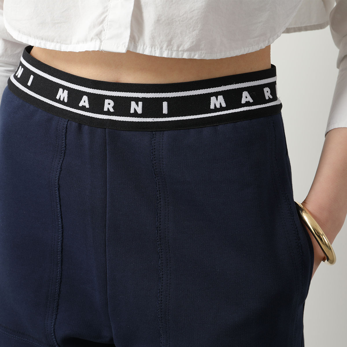 MARNI マルニ スウェットパンツ PJMU0066Y0 UTC301 メンズ コットン トラックパンツ ロゴ ストレート 00B95/BLUE-KYANITE