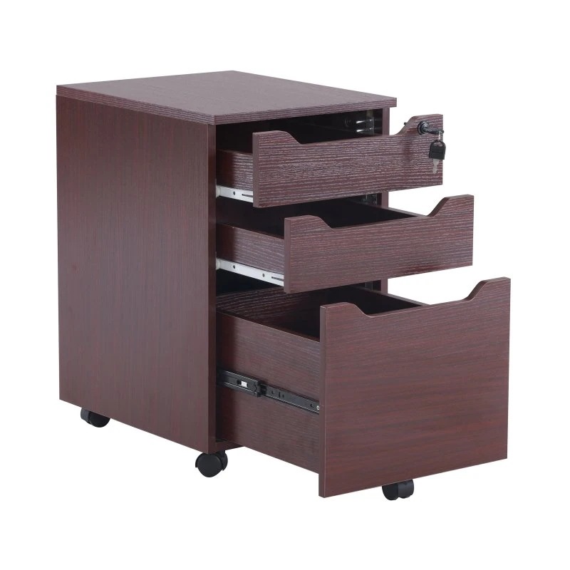 デスクワゴン サイドワゴン ラック　鍵付き キャスター付き 脇机 オフィス オフィスワゴン 3段オールロック 組立不要 A4対応 収納