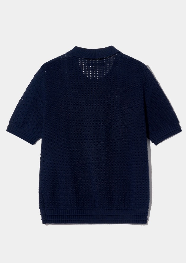 【MAISON MINED】 BUTTER CREAM KNIT HALF SHIRTS