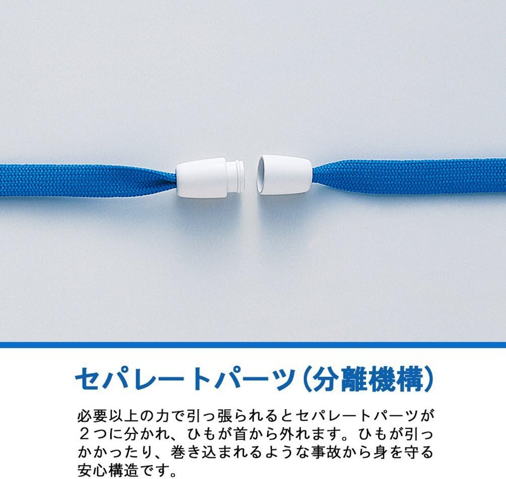 （まとめ買い）ライオン事務器 つりさげ名札 ヨコ型 ソフトタイプ 平ひも 10個パック ブルー N73SR-10P（B） 290-54 [x3]