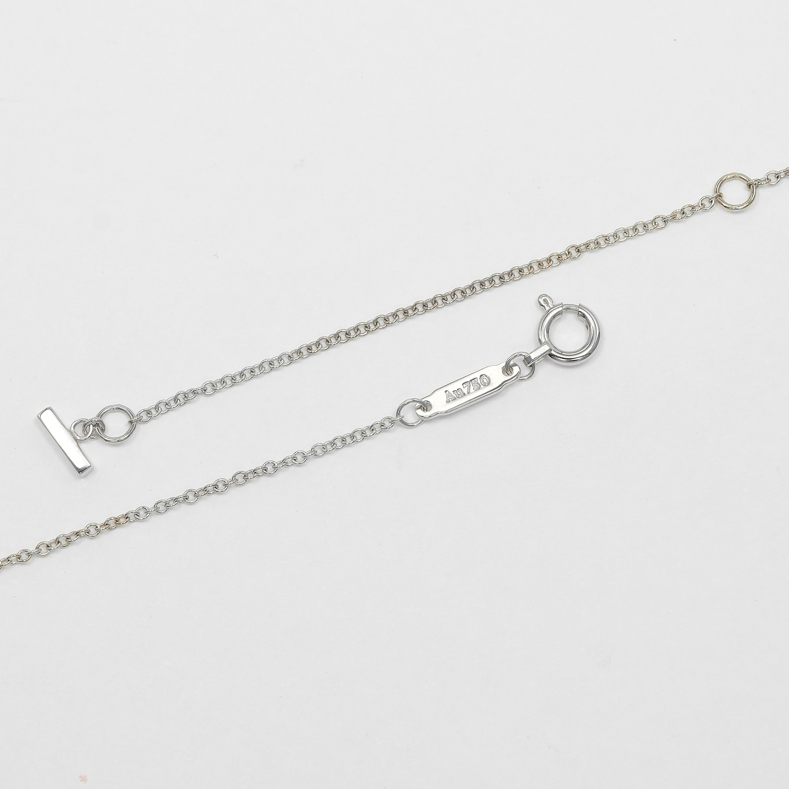 Tスマイル スモール ネックレス K18ホワイトゴールド 約2.9g レディース 中古品 Aランク