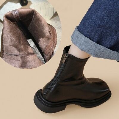 レザー スクエアトゥ 太ヒール l シューズ 靴 くつ クツ ブーツ 3cmヒール チャンキーヒール ローヒール 歩きやすい 裏ボア 暖かい かわいい 大人可愛い シンプル カジュアル おしゃれ お レザー スクエアトゥ 太ヒール l シューズ 靴 くつ クツ ブーツ 3cmヒール チャンキーヒール ローヒール 歩きやすい 裏ボア 暖かい かわいい 大人可愛い シンプル カジュアル おしゃれ お