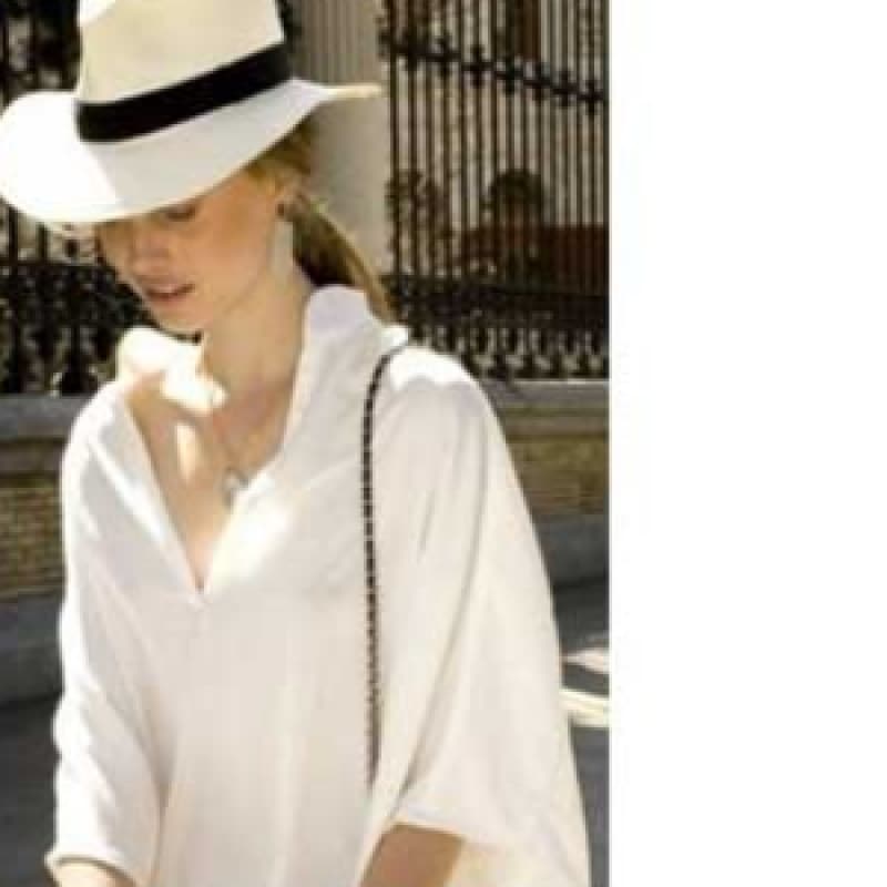 (Ninaspari) ツイストブラックテープ付きプレミアムパナマハットストローハット (7SH139)