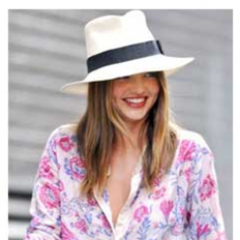 (Ninaspari) ツイストブラックテープ付きプレミアムパナマハットストローハット (7SH139)