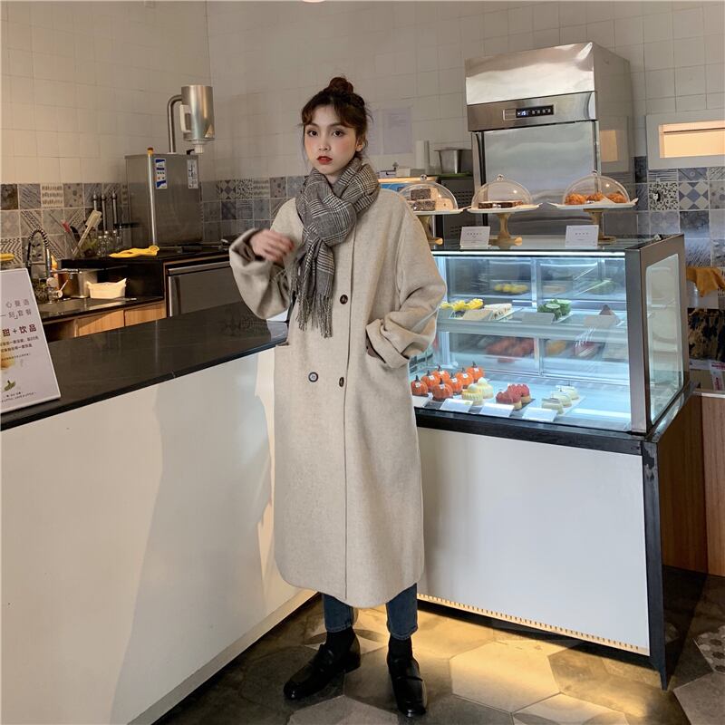 アウター コート ロングコート ロング丈 厚手 襟付き ボタン 長袖 カジュアル シンプル