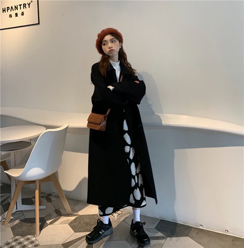 アウター コート ロングコート ロング丈 厚手 襟付き ボタン 長袖 カジュアル シンプル