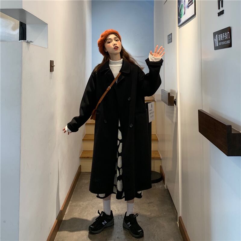 アウター コート ロングコート ロング丈 厚手 襟付き ボタン 長袖 カジュアル シンプル