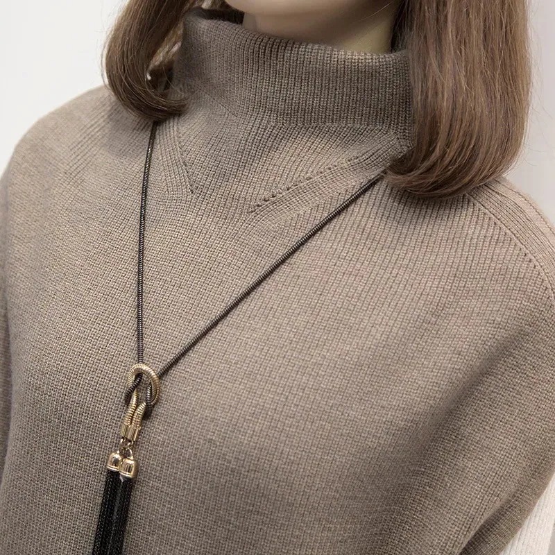 新作 おしゃれ ゆったり ニットベスト ック セミロング丈 ベスト ノースリーブ トップス アウター 気質 百掛け アウター