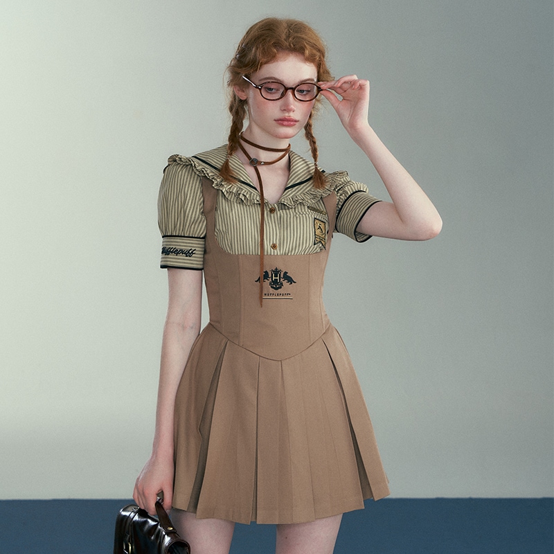 ハリーポッタージョイント風フィッシュボーンウエストサスペンダースカートカレッジ ハリーポッタージョイント風フィッシュボーンウエストサスペンダースカートカレッジ