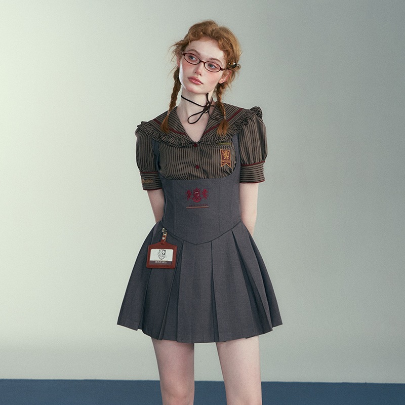 ハリーポッタージョイント風フィッシュボーンウエストサスペンダースカートカレッジ ハリーポッタージョイント風フィッシュボーンウエストサスペンダースカートカレッジ