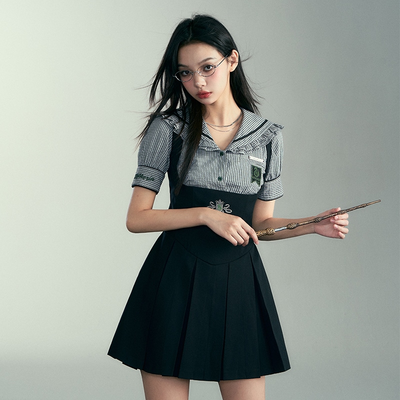 ハリーポッタージョイント風フィッシュボーンウエストサスペンダースカートカレッジ ハリーポッタージョイント風フィッシュボーンウエストサスペンダースカートカレッジ