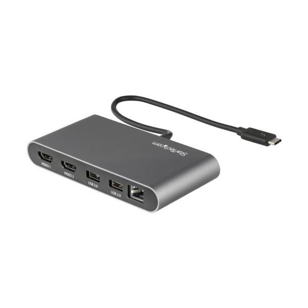 StarTech.com Thunderblot3 ハブ ブラック&シルバー TB3DKM2HDL 1個 StarTech.com Thunderblot3 ハブ ブラック&シルバー TB3DKM2HDL 1個