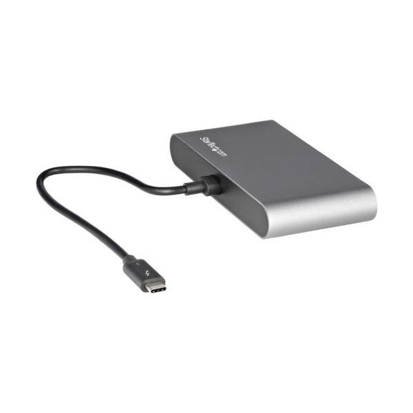 StarTech.com Thunderblot3 ハブ ブラック&シルバー TB3DKM2HDL 1個 StarTech.com Thunderblot3 ハブ ブラック&シルバー TB3DKM2HDL 1個