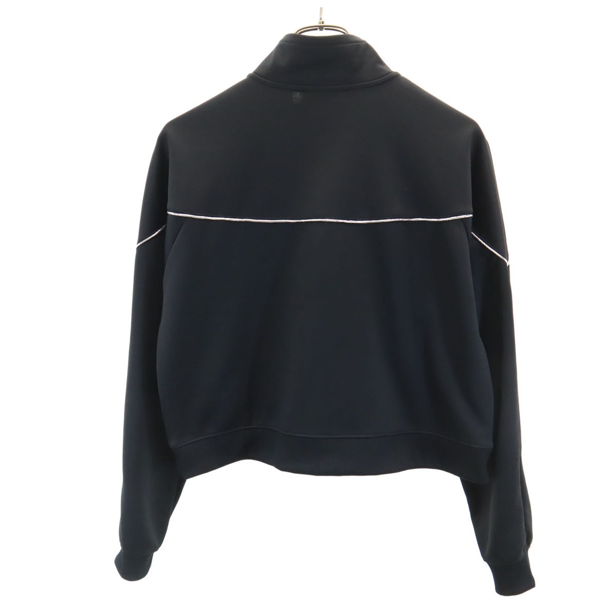 ショート丈 トラックジャケット XL ブラック トレーニング ジャージ レディース 古着