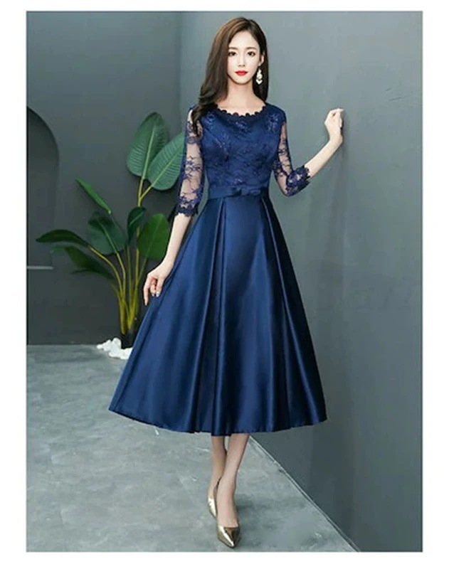 ドレス結婚式ワンピースフォーマルワンピースパーティードレスロングドレスレースお呼ばれ服大きいサイズAラインミモレ丈演奏会成人式