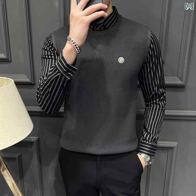 シャツ メンズ 秋 冬 長袖 ニット ハーフ タートルネックセーター スリム ボトム ハイエンド 無地 セーター シャツ メンズ 秋 冬 長袖 ニット ハーフ タートルネックセーター スリム ボトム ハイエンド 無地 セーター