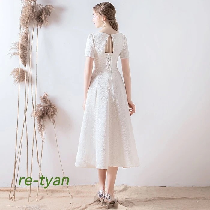 ウェディグドレス ミニドレス ミモレ丈 花嫁パーティドレス結婚式