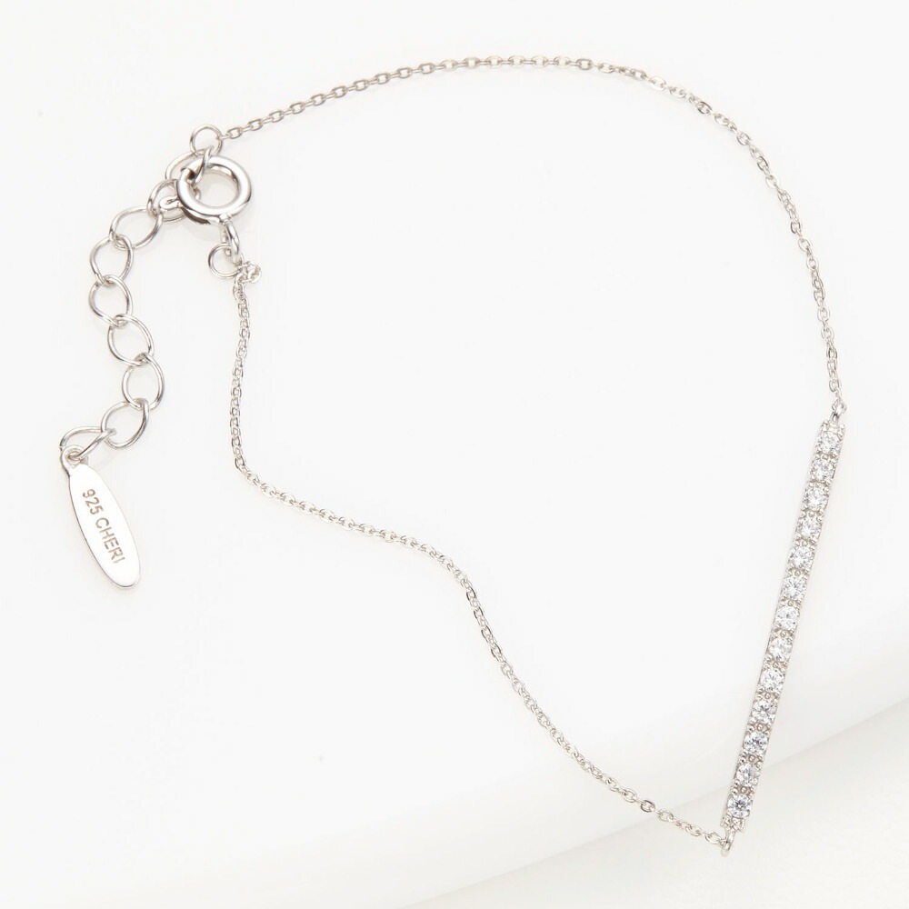 ブレスレット レディース シルバー925製 キュービックジルコニア シルバーアクセサリー 華奢 細い