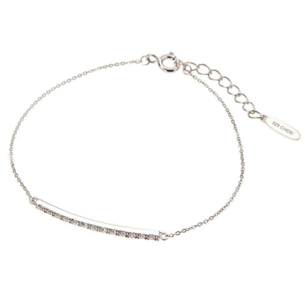 ブレスレット レディース シルバー925製 キュービックジルコニア シルバーアクセサリー 華奢 細い
