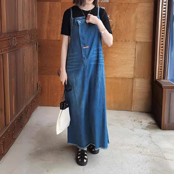 Qoo10] デニム サロペット スカート レディース