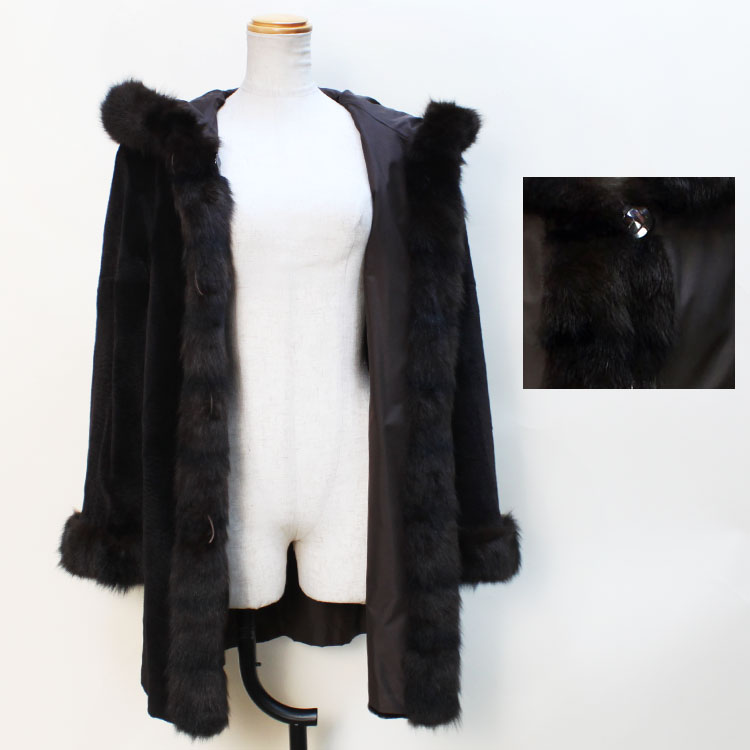 シルク ウィーゼル ファー 2way リバーシブル コート フード付 ブラウン 送料無料 レディース ギフト プレゼント シルク ウィーゼル ファー 2way リバーシブル コート フード付 ブラウン 送料無料 レディース ギフト プレゼント