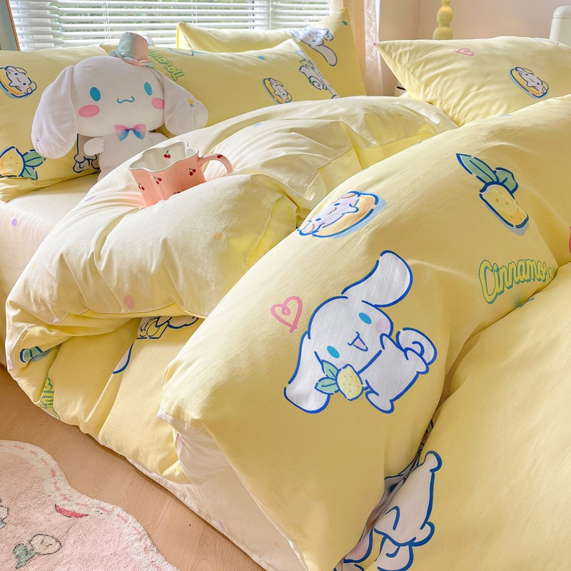 クロミ純綿ベッド4点セット綿キルトカバーベッドシーツ3点セット漫画子供用寝具シーツ