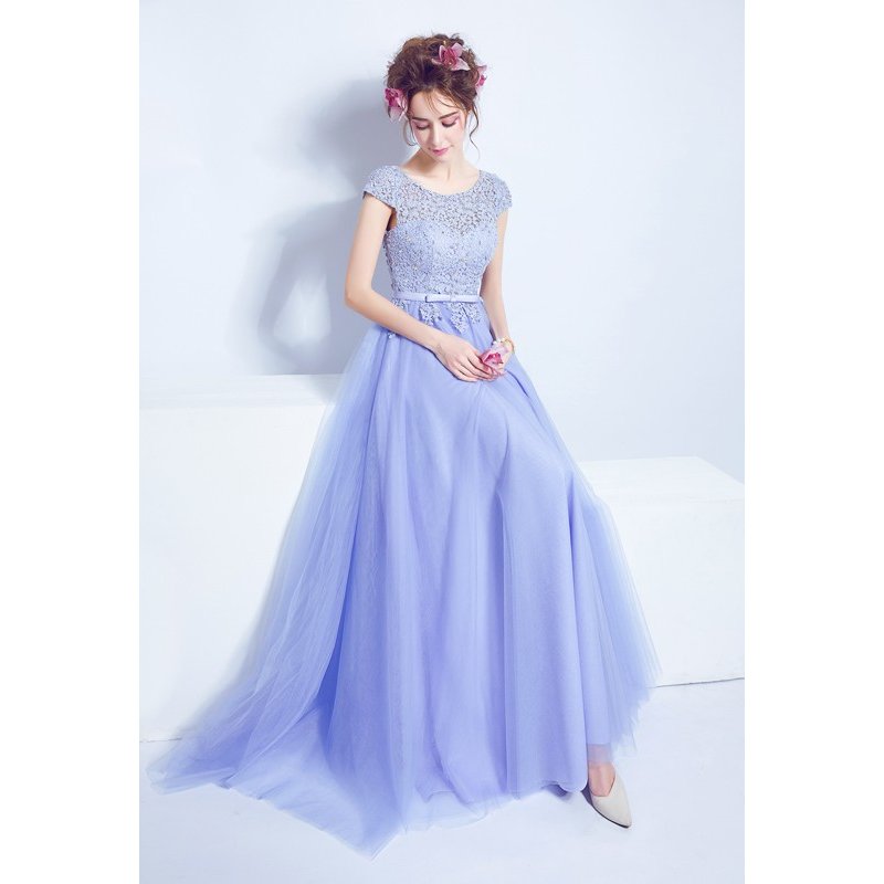 カラードレス パープル 半袖 ロングドレス 安い イブニングドレス サッシュベルト 結婚式 カクテルドレス 演奏会 フォーマル パーティードレス コンサート