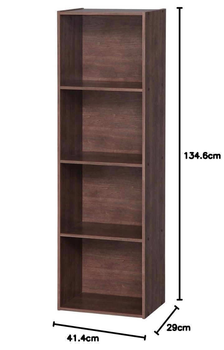アイリスオーヤマ カラーボックス 4段 幅41.4×奥行29×高さ134.6cm ブラウン A4サイズ収納 CX-4F