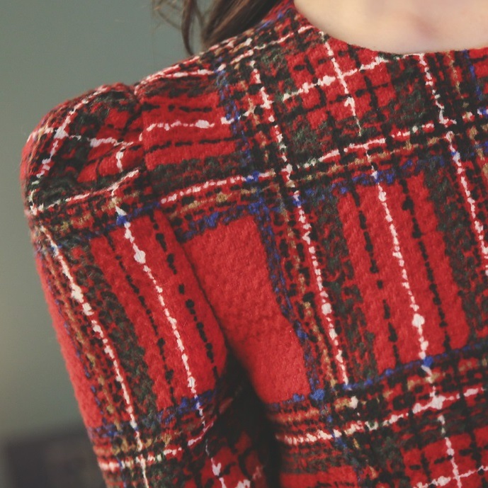 チェックワンピース マーメイドフリル 半袖 パーティードレス