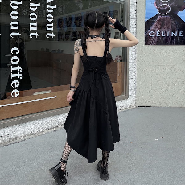 Aimeine エメイン カフスデザインアシンメトリーワンピース