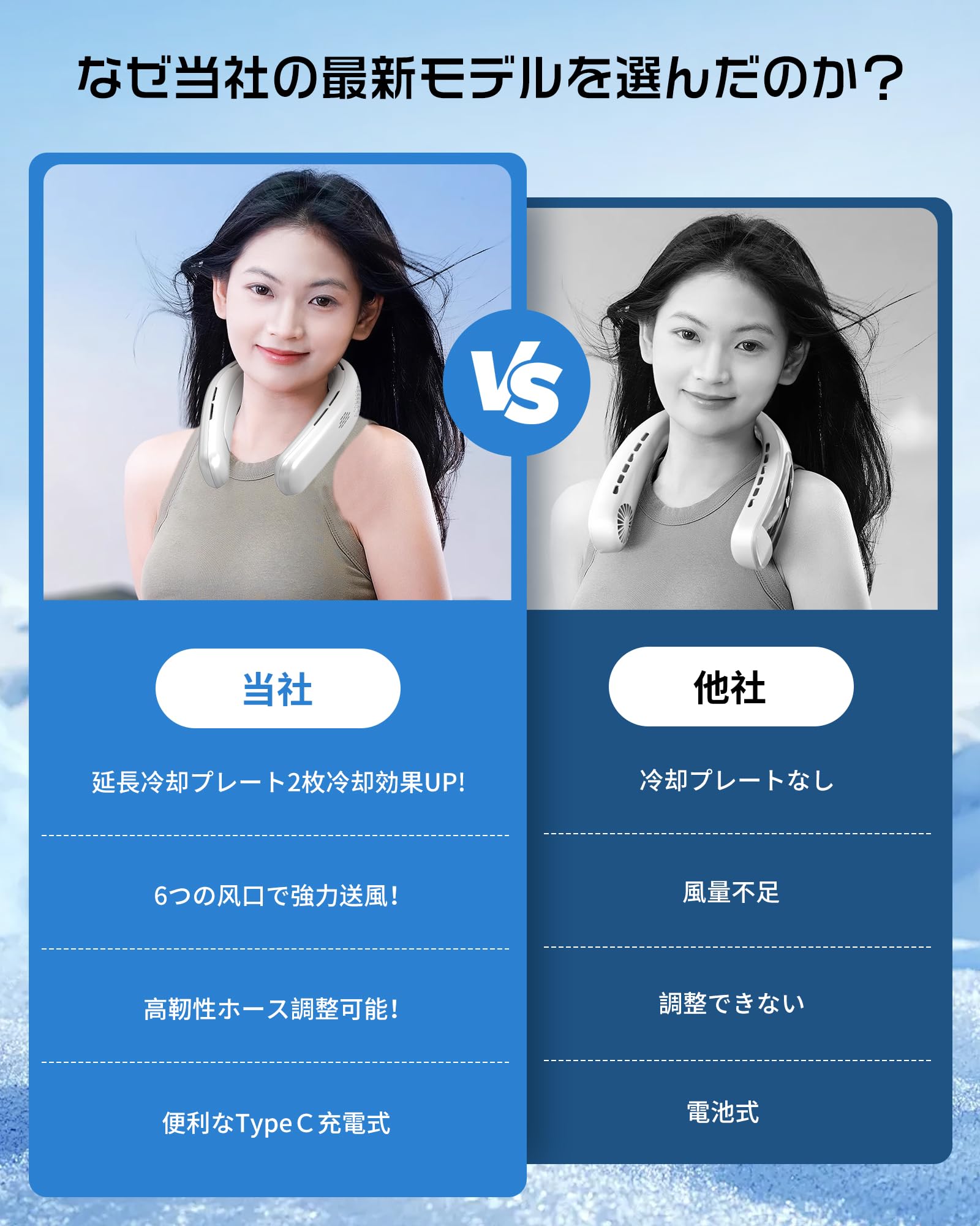 Zabapure ネッククーラー USB充電式 -19℃冷却 | ネッククーラー