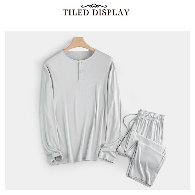 tシャツ モダール パジャマ ルームウェア メンズ モダール 部屋着 長袖 上下セット 長ズボン セットアップ 綿 春秋冬 男性用 ナイトウェア