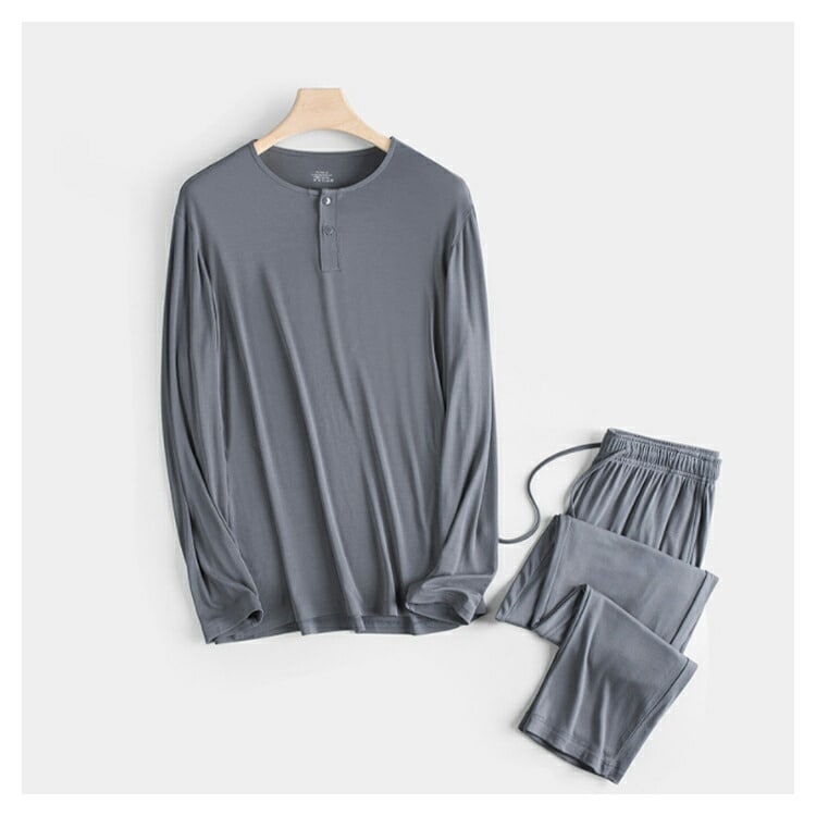 tシャツ モダール パジャマ ルームウェア メンズ モダール 部屋着 長袖 上下セット 長ズボン セットアップ 綿 春秋冬 男性用 ナイトウェア