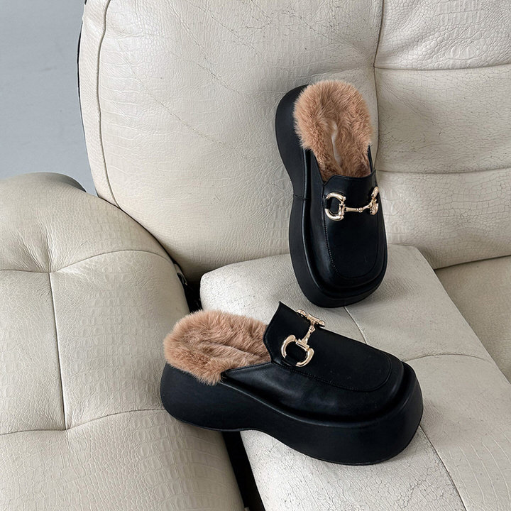ローファー サンダル ビットモチーフ 厚底 ウェッジソール フラット レディース 黒 ブラック ファー モコモコ おじ靴 革靴 オックスフォード 靴 婦人靴 韓国