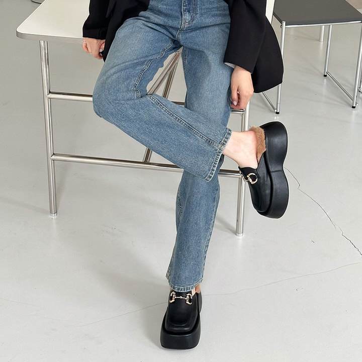 ローファー サンダル ビットモチーフ 厚底 ウェッジソール フラット レディース 黒 ブラック ファー モコモコ おじ靴 革靴 オックスフォード 靴 婦人靴 韓国