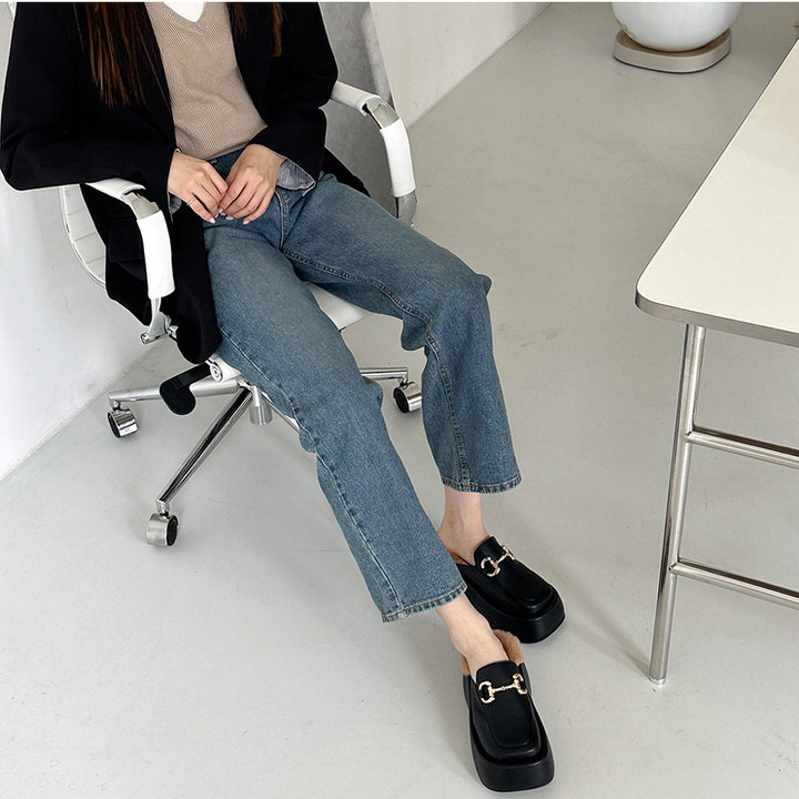 ローファー サンダル ビットモチーフ 厚底 ウェッジソール フラット レディース 黒 ブラック ファー モコモコ おじ靴 革靴 オックスフォード 靴 婦人靴 韓国