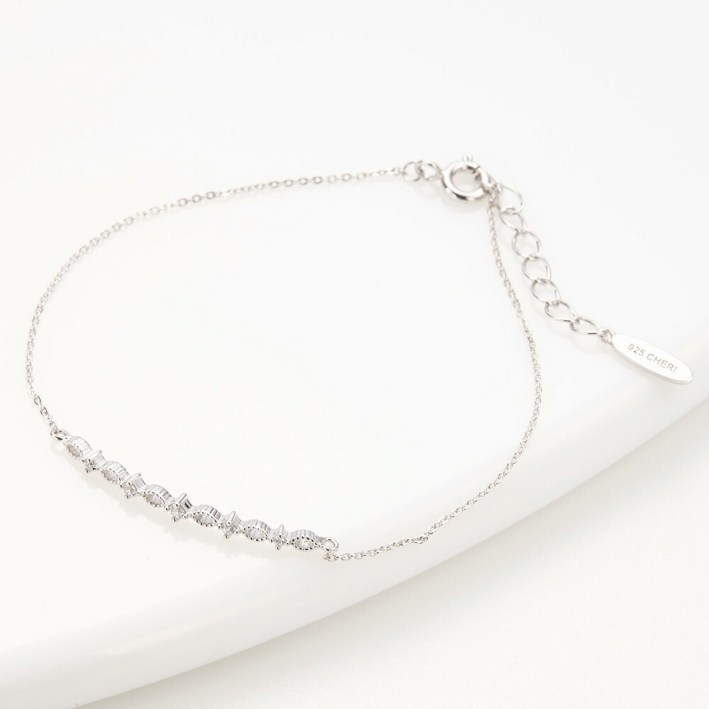 ブレスレット レディース シルバー925製 キュービックジルコニア シルバーアクセサリー 華奢 細い ブレスレット レディース シルバー925製 キュービックジルコニア シルバーアクセサリー 華奢 細い