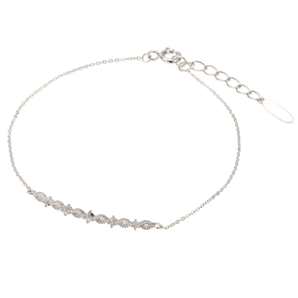 ブレスレット レディース シルバー925製 キュービックジルコニア シルバーアクセサリー 華奢 細い ブレスレット レディース シルバー925製 キュービックジルコニア シルバーアクセサリー 華奢 細い