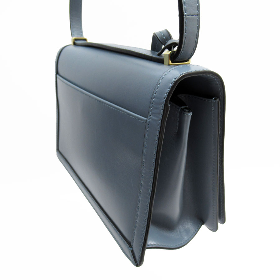 ロエベ LOEWE ショルダーバッグ バルセロナ レザー ダークブルー ゴールド レディース w0647a