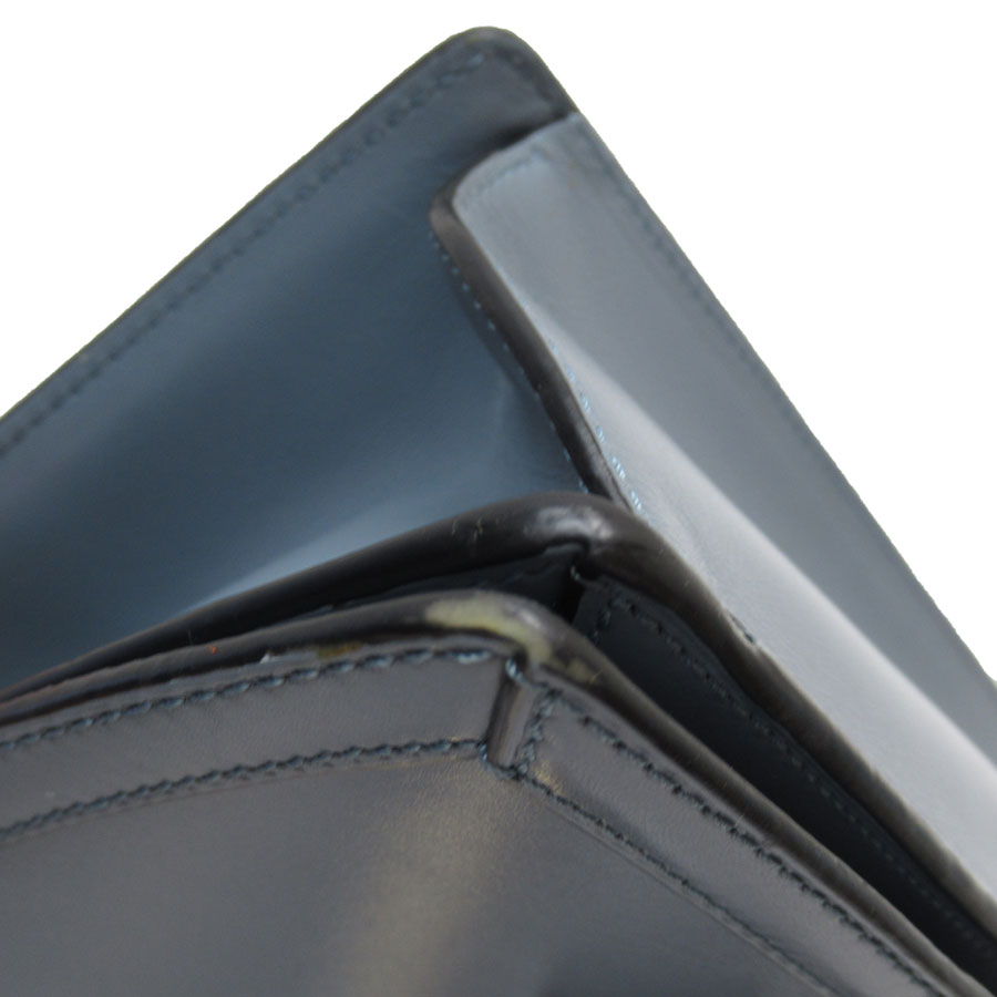 ロエベ LOEWE ショルダーバッグ バルセロナ レザー ダークブルー ゴールド レディース w0647a