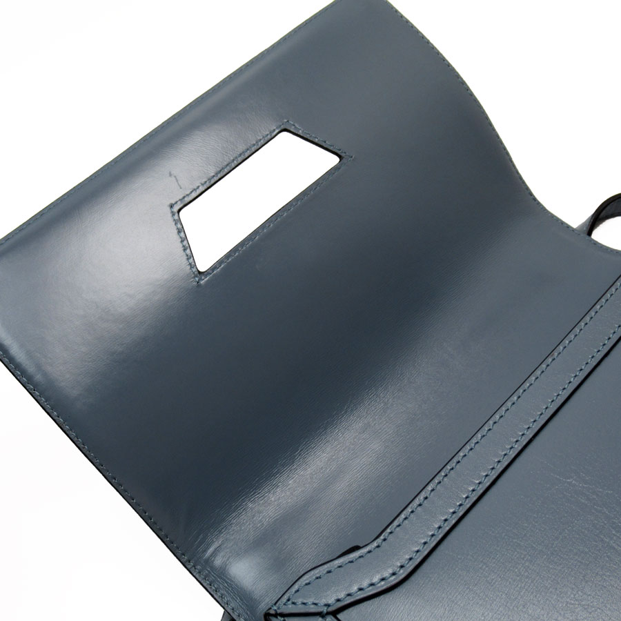 ロエベ LOEWE ショルダーバッグ バルセロナ レザー ダークブルー ゴールド レディース w0647a