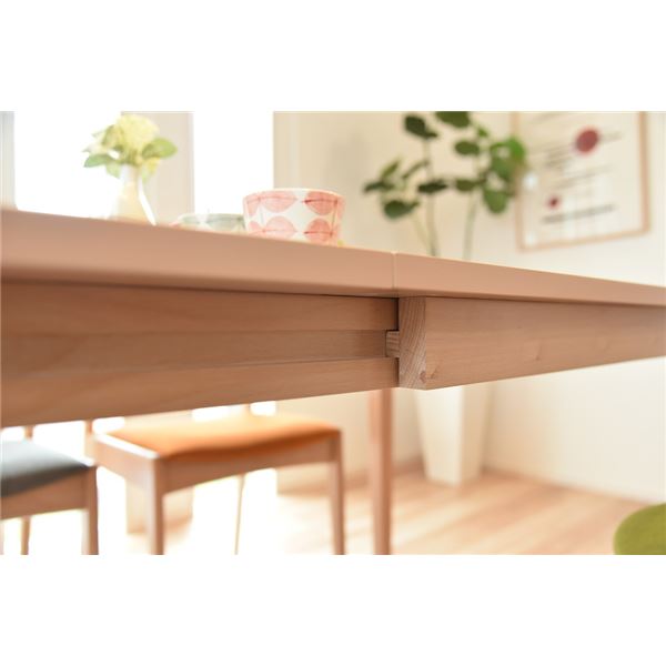 伸長式ダイニングテーブル 120cm幅 ビーチ材 4人掛け用 ナチェラル [組立品]