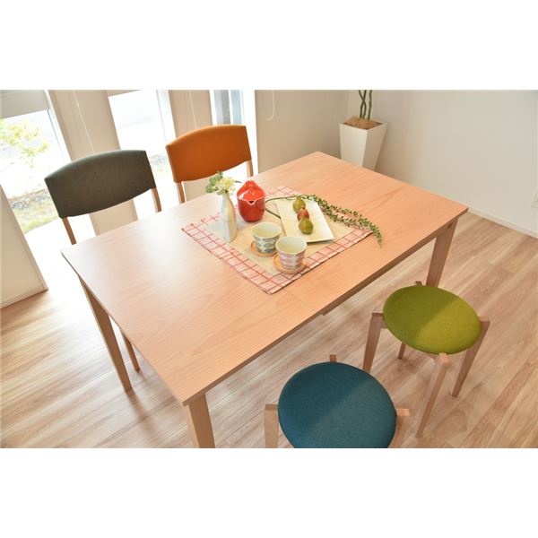 伸長式ダイニングテーブル 120cm幅 ビーチ材 4人掛け用 ナチェラル [組立品]