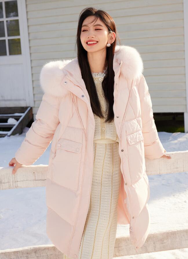 ピンクファーロングコート ファー付マルチロングコート | コート